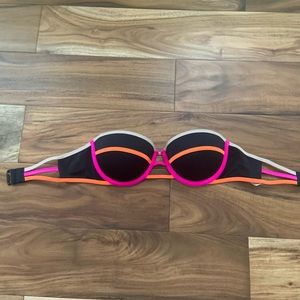 Victoria's Secret Black and Pink Bikini Top